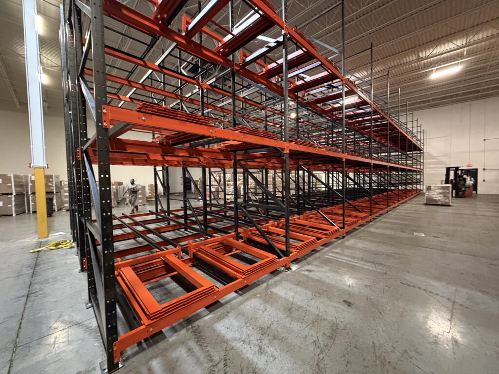 5 deep push back racking